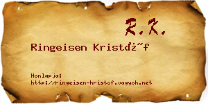 Ringeisen Kristóf névjegykártya